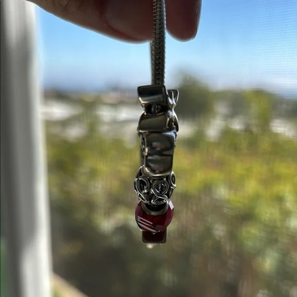 Pandora Silver and Pink Charm Bracelet - Picture 4 of 7